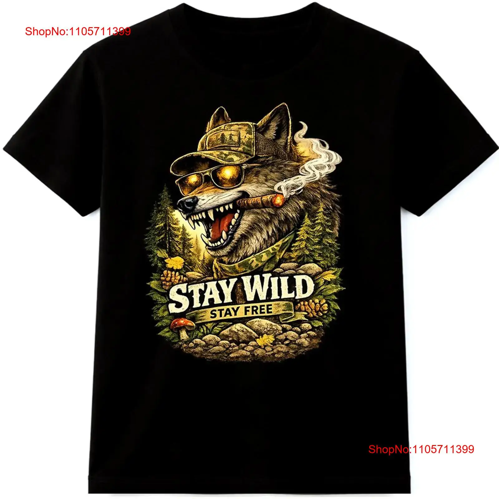 Wildman Hunting & Outdoor Reviews - Wolf T Shirt Stay Wild Free