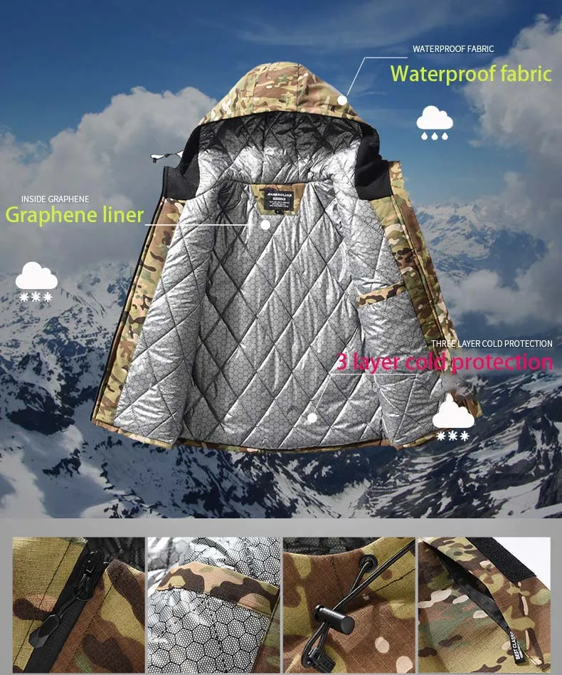 Winter Men Tactical Jackets –3 - đánh giá và giá Camouflage Hunting Jacket